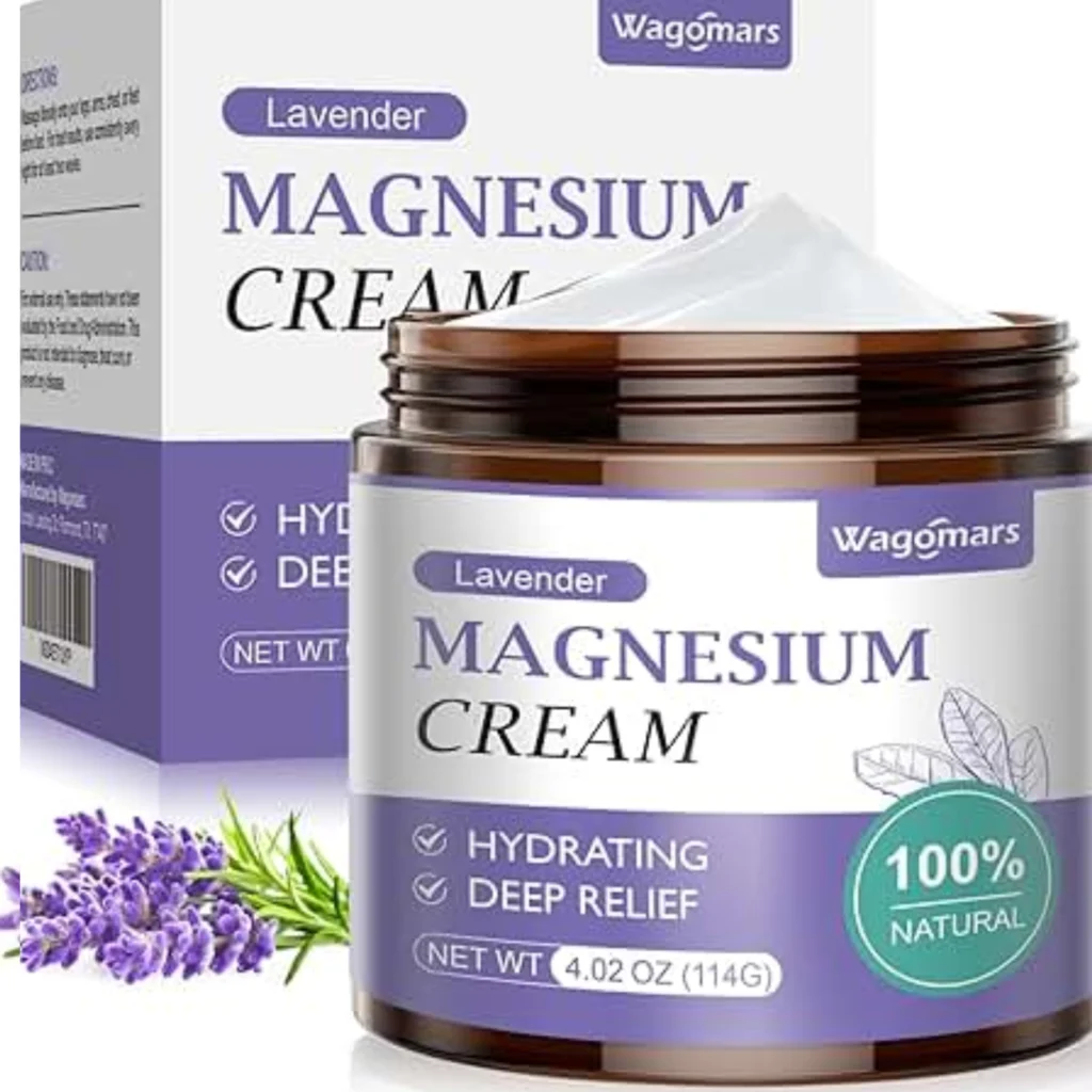 Person applying magnesium foot cream to relax muscles and improve sleep quality