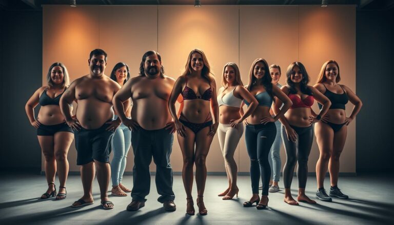 Collage of celebrities before and after weight loss, symbolizing transformation, health, and confidence