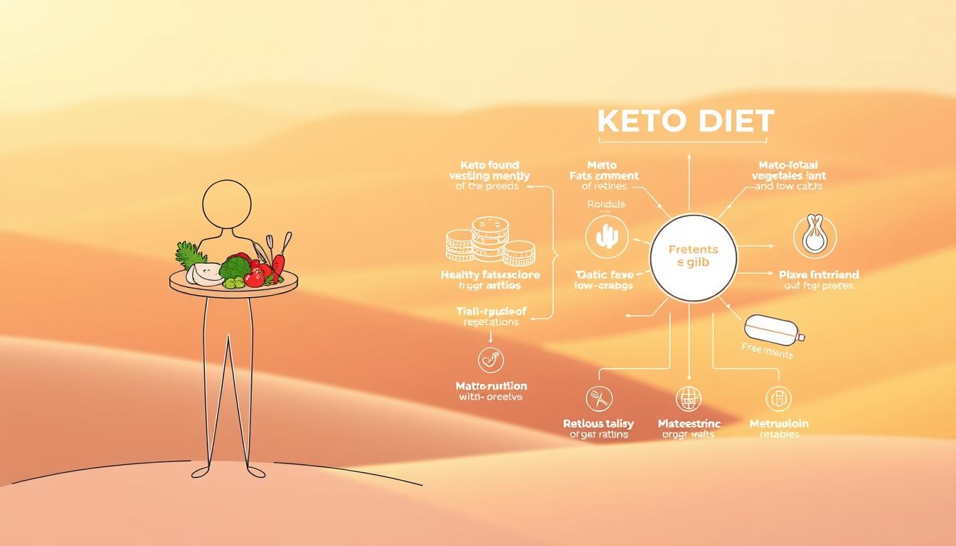 Infographic illustrating the Keto Diet with pros, cons, and how it helps weight loss.